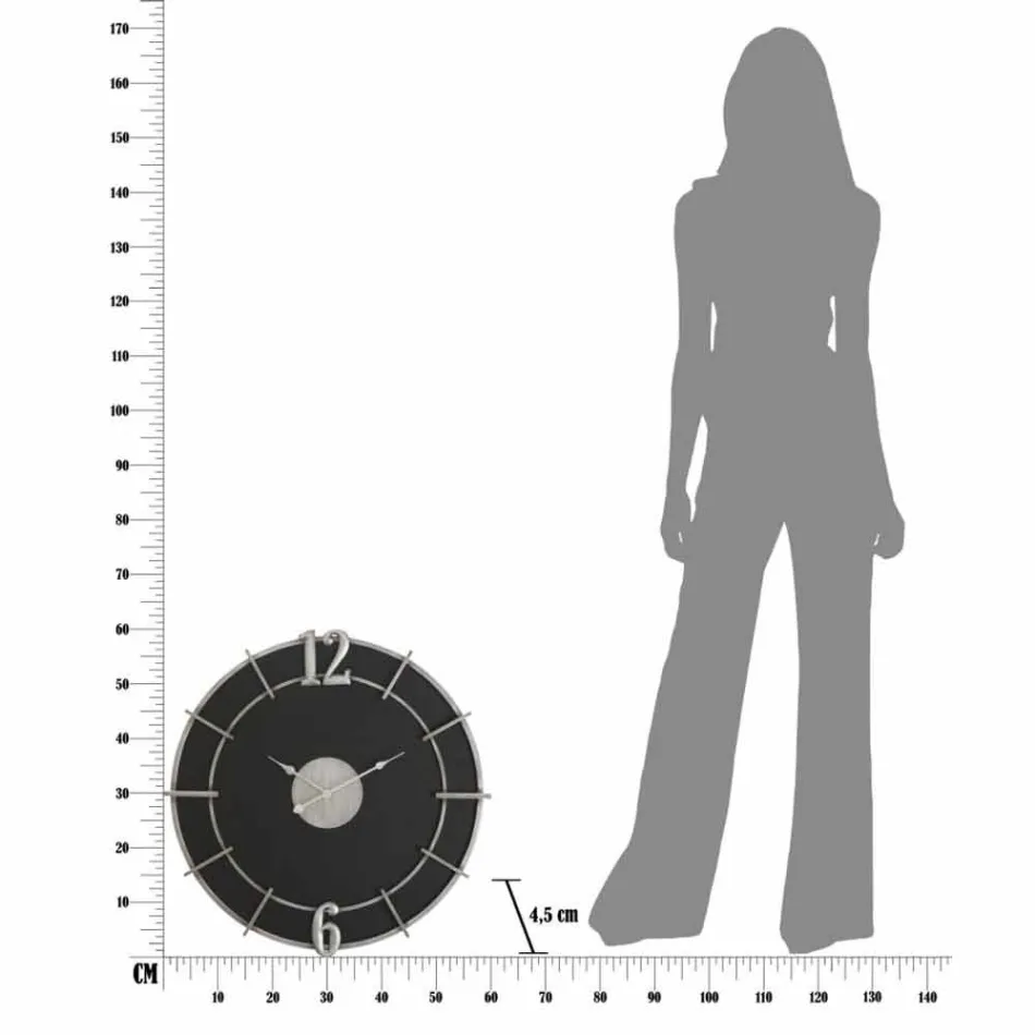 Reloj de pared redondo de diseño moderno en hierro y MDF - Hope viadurini
