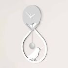 Reloj de péndulo de pared de diseño moderno blanco y gris estilizado - Tebas viadurini