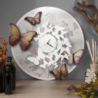 Reloj con Decoración de Mariposas en Diferentes Acabados Made in Italy - Gemelos viadurini