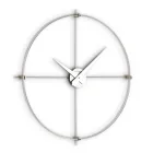 Reloj de pared en acero satinado con detalles cromáticos Made in Italy - Lucky viadurini