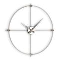 Reloj de pared en acero satinado con detalles cromáticos Made in Italy - Lucky