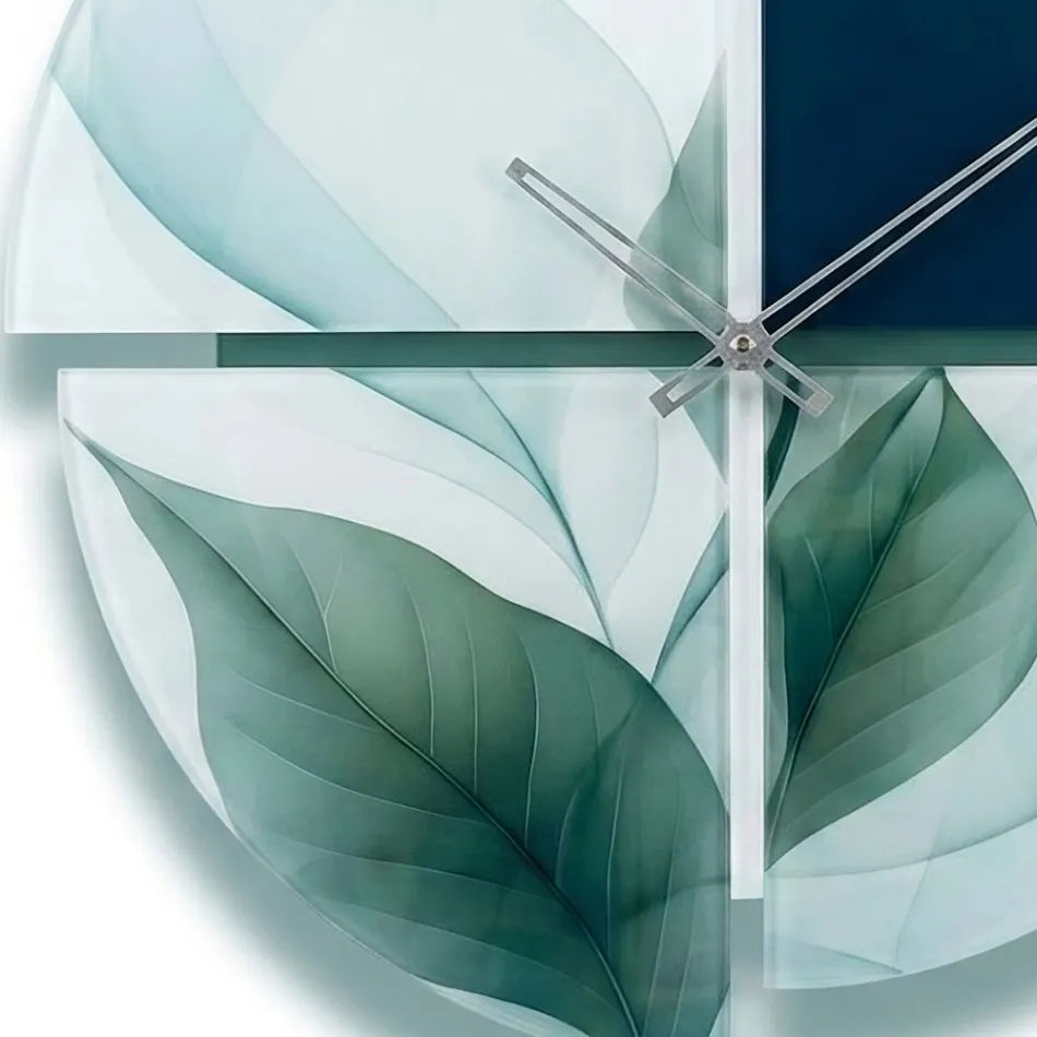 Reloj de pared de metacrilato impreso con formas geométricas, fabricado en Italia - Lumea viadurini