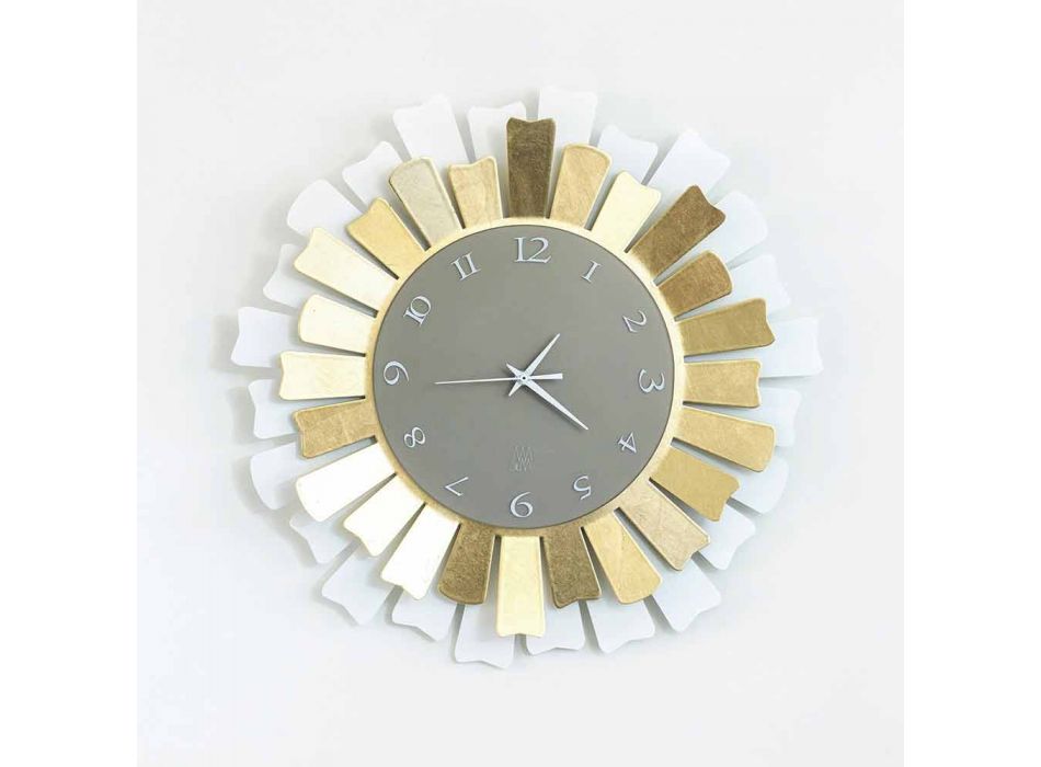 Moderno reloj de pared circular de hierro de dos tonos hecho en Italia - Lussuria viadurini