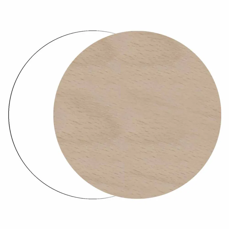 Reloj de pared moderno y redondo de madera con decoraciones de diseño estacional viadurini