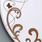 Reloj de pared moderno y redondo de madera con decoraciones de diseño estacional viadurini