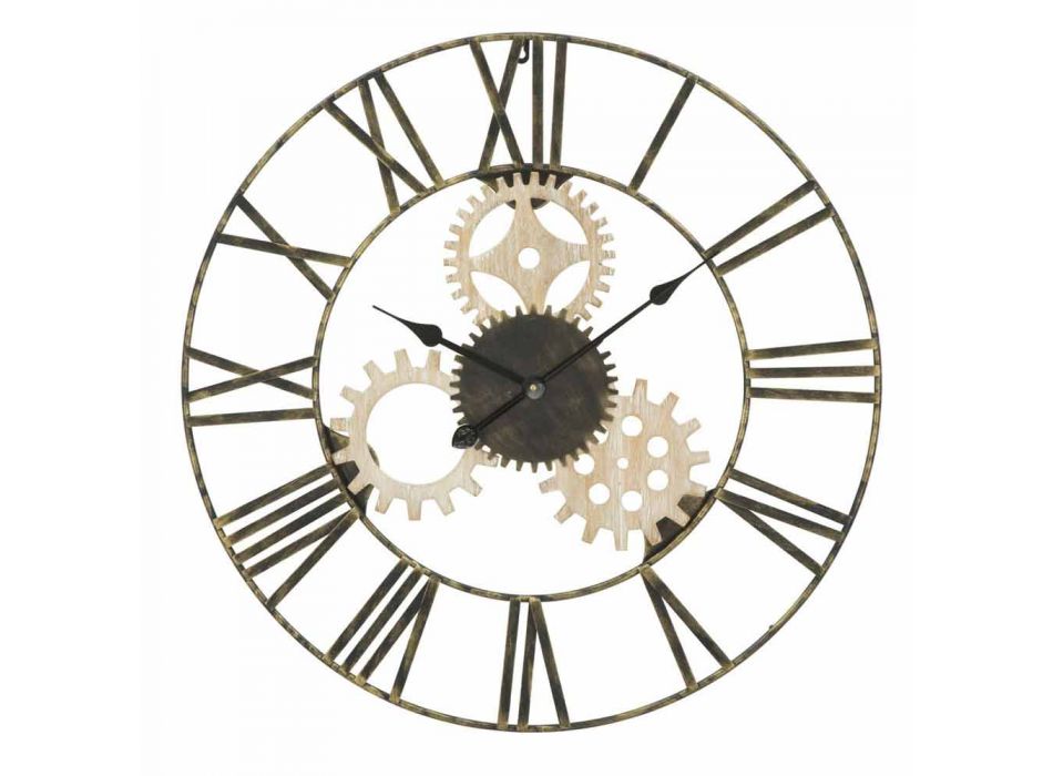 Reloj de Pared Redondo Diámetro 70 cm Diseño Moderno en Hierro y MDF - Jutta viadurini