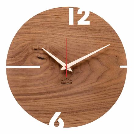 Reloj de pared redondo en madera de roble, pino o nogal Made in Italy - Bethel viadurini