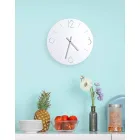 Reloj de pared blanco de diseño clásico en madera redonda - Septimius viadurini