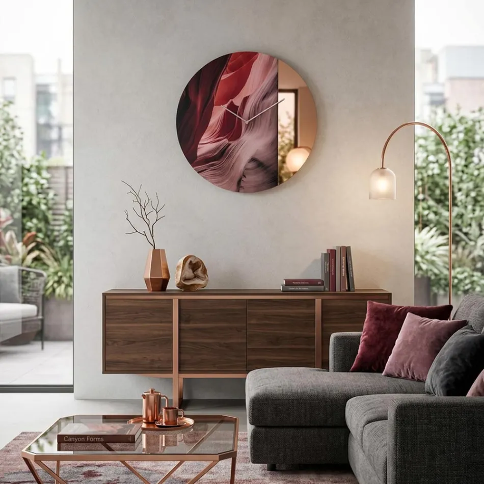 Reloj de pared Elodea Green de metacrilato fundido, fabricado en Italia. viadurini