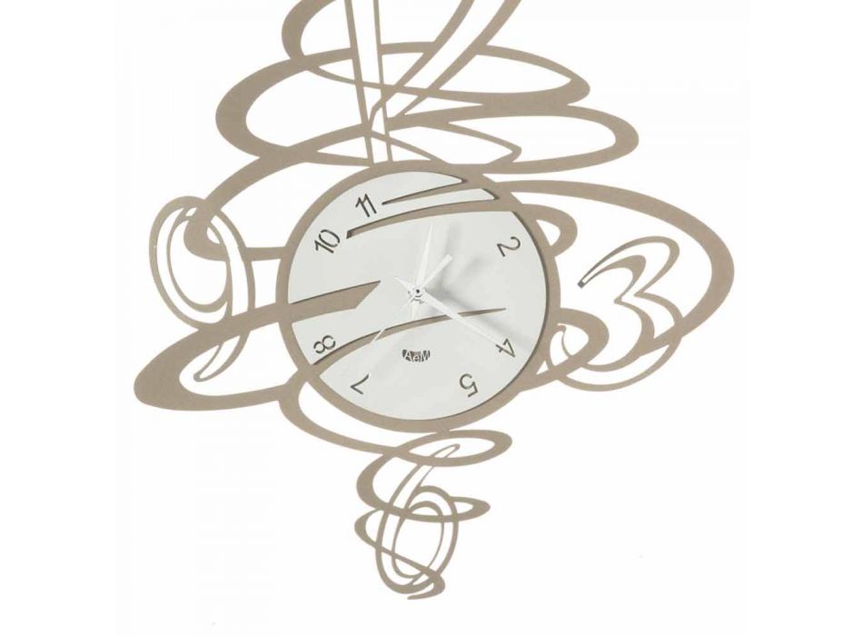 Reloj de pared de hierro de diseño elegante y moderno Made in Italy - Mikele viadurini