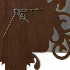 Reloj de pared de diseño moderno en madera decorada oscura y blanca - Fairy Tale viadurini