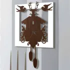 Reloj de pared de diseño moderno en madera decorada oscura y blanca - Fairy Tale viadurini