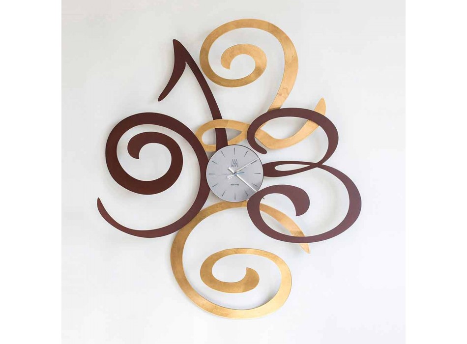 Reloj de pared de diseño en hierro coloreado hecho en Italia - Fiordaliso viadurini