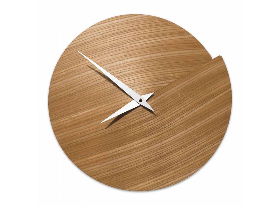 Reloj de pared de diseño moderno en madera natural Made in Italy - Crater viadurini