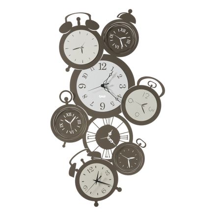 Reloj de pared de hierro de diseño con 8 esferas, varios estilos y colores - Muvio viadurini