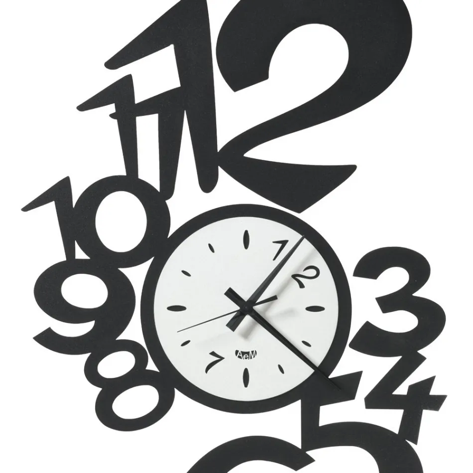 Reloj de pared de hierro de diseño grande con números externos - Acuario viadurini