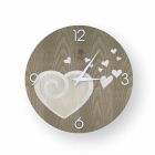 Reloj de pared de madera con corazones Todi, hecho en Italia. viadurini