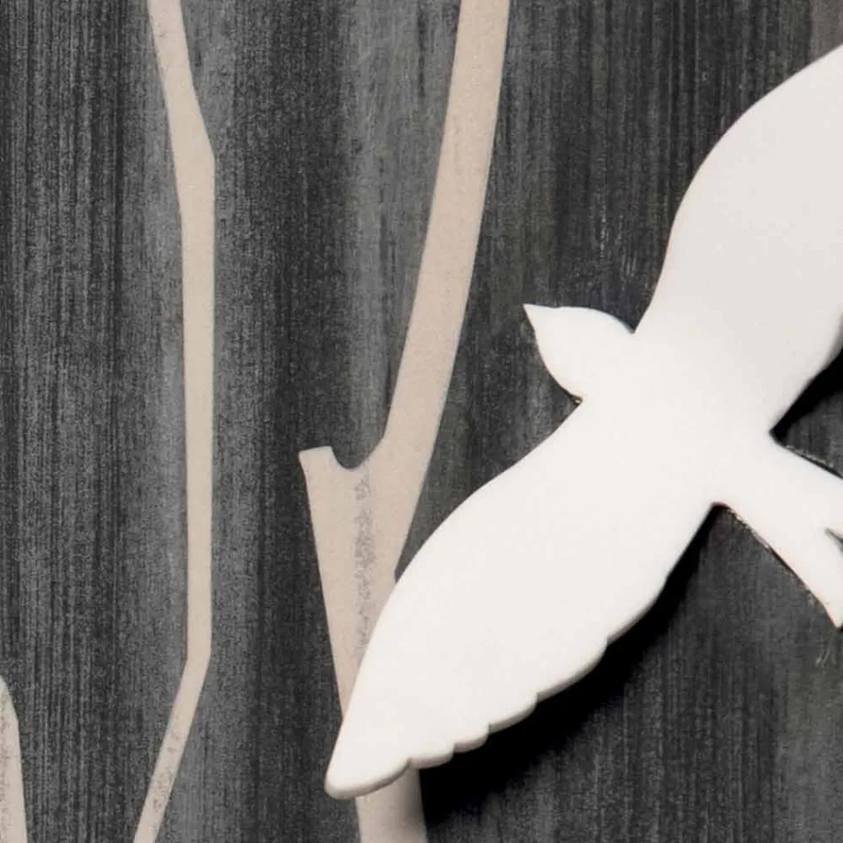 Reloj de pared de madera con decoraciones de diseño tridimensional - Forrest viadurini