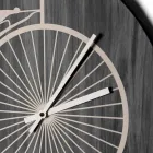 Reloj de pared de madera de diseño redondo con decoraciones en 2 acabados - Byko viadurini