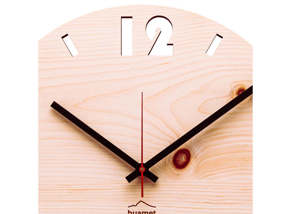 Reloj de pared en madera de pino suizo fabricado en Italia Andrea. viadurini