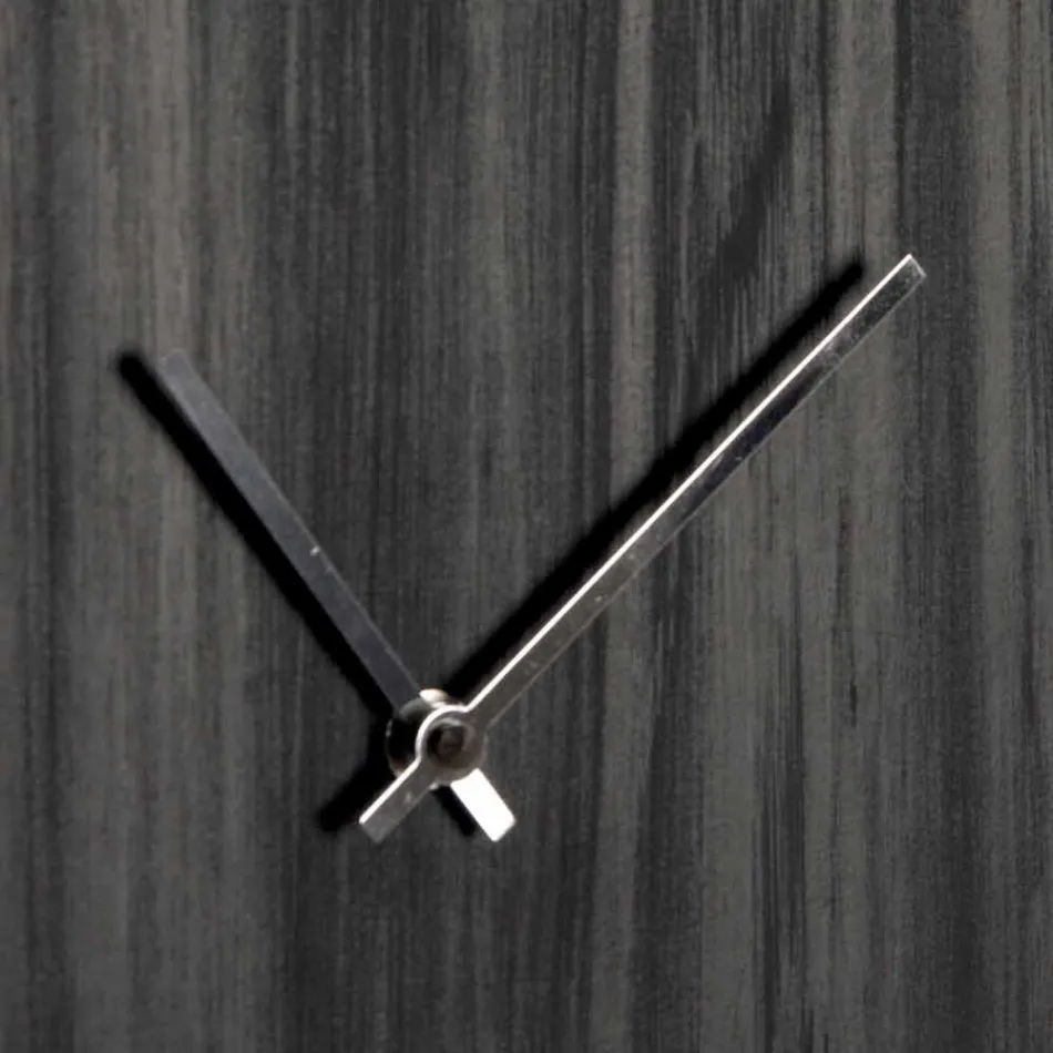 Reloj de pared redondo en madera de roble o pizarra con diseño grabado a láser - Kanno viadurini