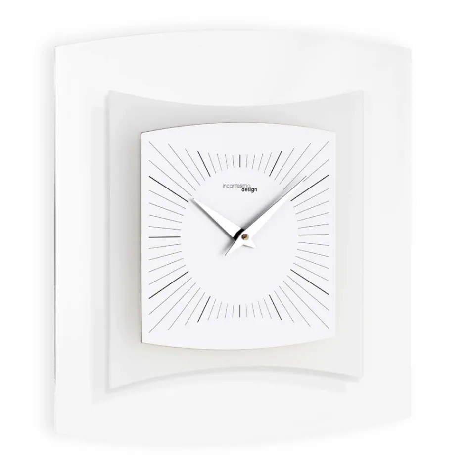 Reloj de pared en metacrilato transparente y bisatina Made in Italy - Glad viadurini