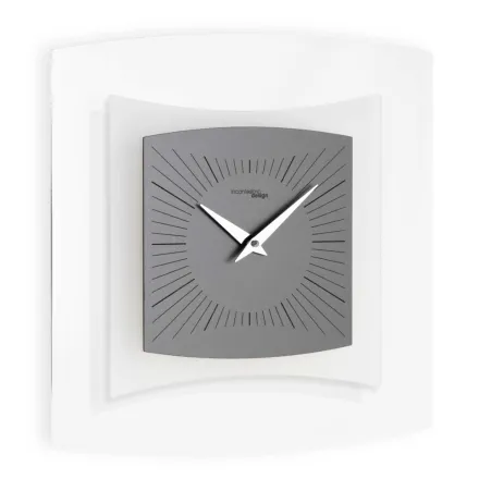 Reloj de pared en metacrilato transparente y bisatina Made in Italy - Glad viadurini