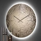 Reloj de pared de vidrio fundido ondulado con manecillas de latón - Radia viadurini