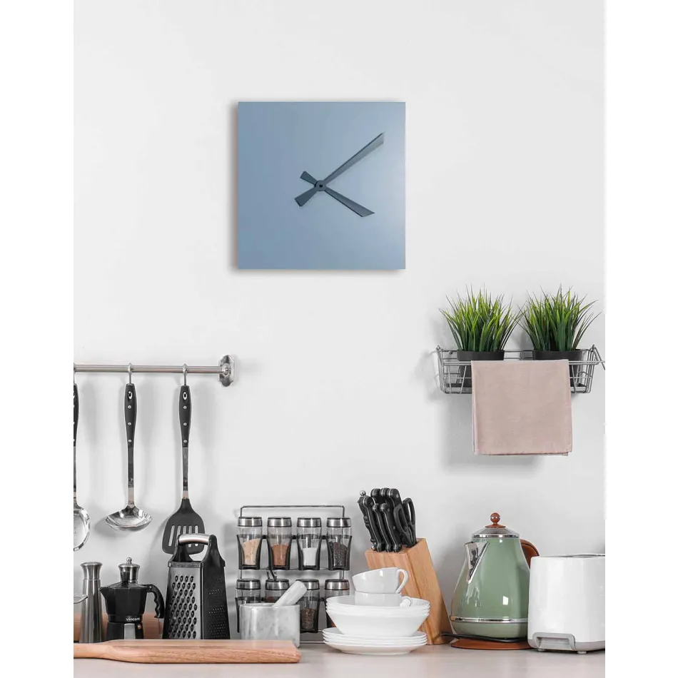Reloj de pared industrial y moderno diseño cuadrado italiano - Titán viadurini