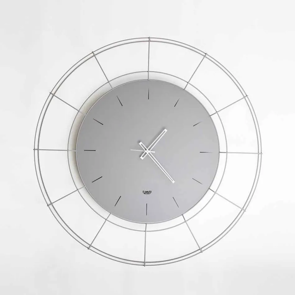 Reloj de pared moderno en acero coloreado hecho en Italia - Adalgiso viadurini
