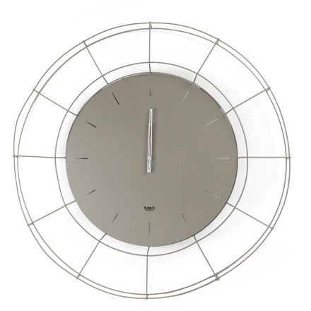 Reloj de pared moderno Adalgiso en acero coloreado, fabricado en Italia. viadurini