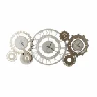 Reloj de pared moderno de hierro con tres fusibles Made in Italy - Mecánico viadurini