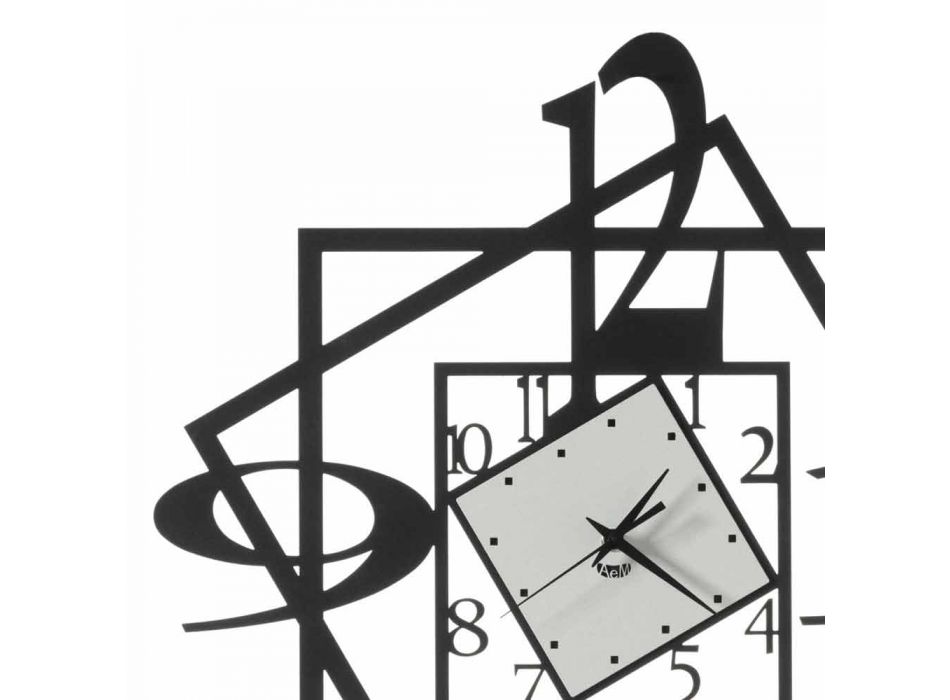 Reloj de pared de hierro moderno con diseño geométrico Made in Italy - Procida viadurini