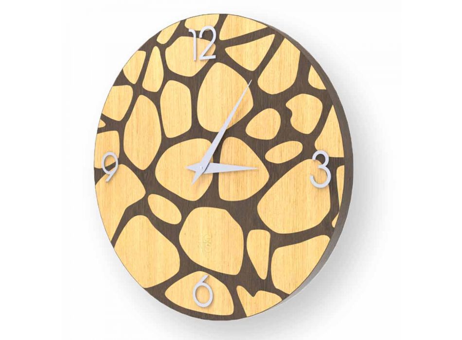 Morolo moderno reloj de pared de madera, hecho en Italia. viadurini