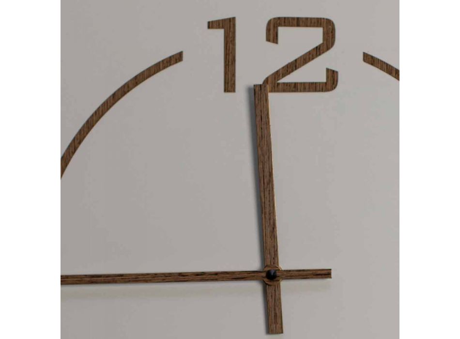 Reloj de pared de diseño cuadrado y moderno en madera beige y marrón - Tabata viadurini
