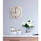 Reloj de pared de diseño cuadrado y moderno en madera beige y marrón - Tabata viadurini