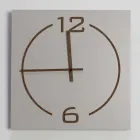 Reloj de pared de diseño cuadrado y moderno en madera beige y marrón - Tabata viadurini