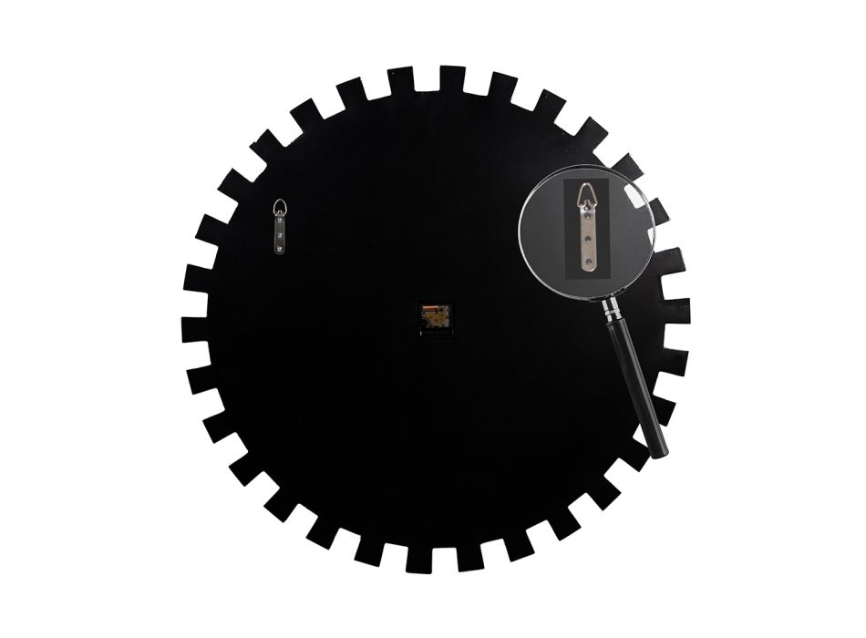 Reloj de Pared Decorativo Redondo en Mdf y Cristal Espejo - Tosco viadurini