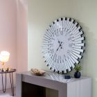 Reloj de Pared Decorativo Redondo en Mdf y Cristal Espejo - Tosco viadurini