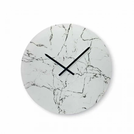 Reloj de Pared Redondo Efecto Mármol Sin Números Made in Italy - Dial viadurini