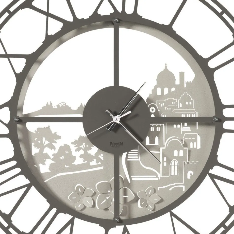 Reloj de Pared Redondo en Hierro Diseño Italiano 3 Acabados - Furio viadurini