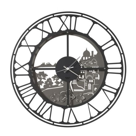 Reloj de Pared Redondo en Hierro Diseño Italiano 3 Acabados - Furio viadurini
