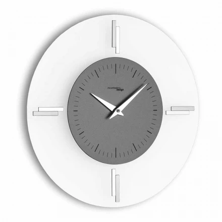 Reloj de pared redondo en metacrilato y aluminio Made in Italy - Siria viadurini
