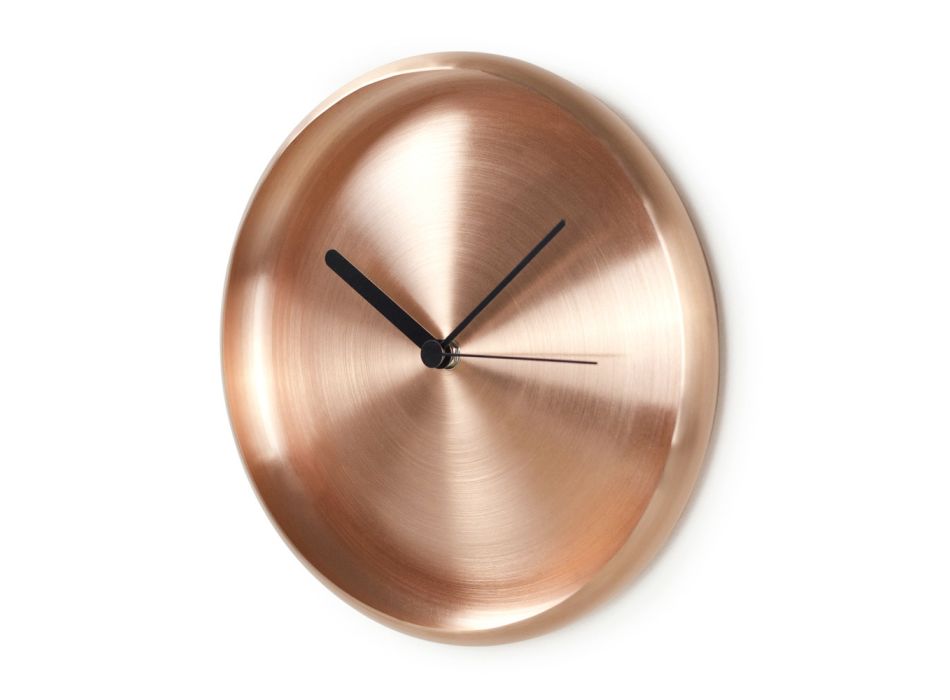 Reloj de pared redondo con diseño de cobre pulido Made in Italy - Ogio viadurini