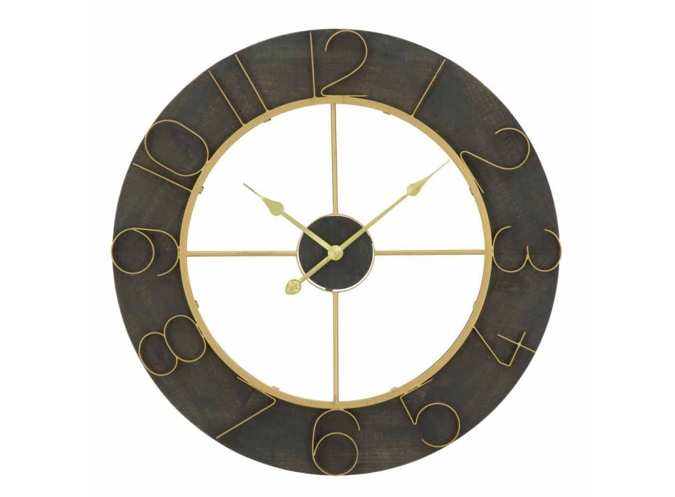 Reloj de Pared Redondo Diametro 70 cm Diseño Moderno en Hierro y MDF - Tonia viadurini