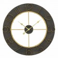 Reloj de Pared Redondo Diametro 70 cm Diseño Moderno en Hierro y MDF - Tonia