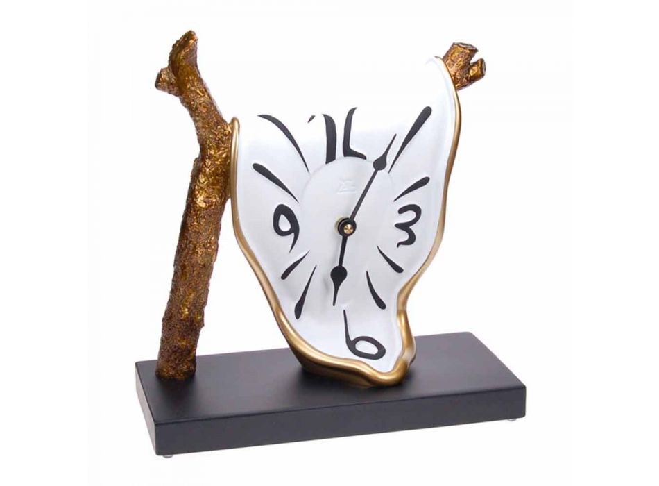 Reloj de mesa de diseño moderno en resina pintada a mano Made in Italy - Cian viadurini