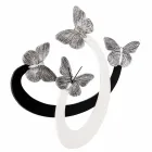 Reloj de pared de diseño marfil / negro hecho a mano en Italia Zenia viadurini