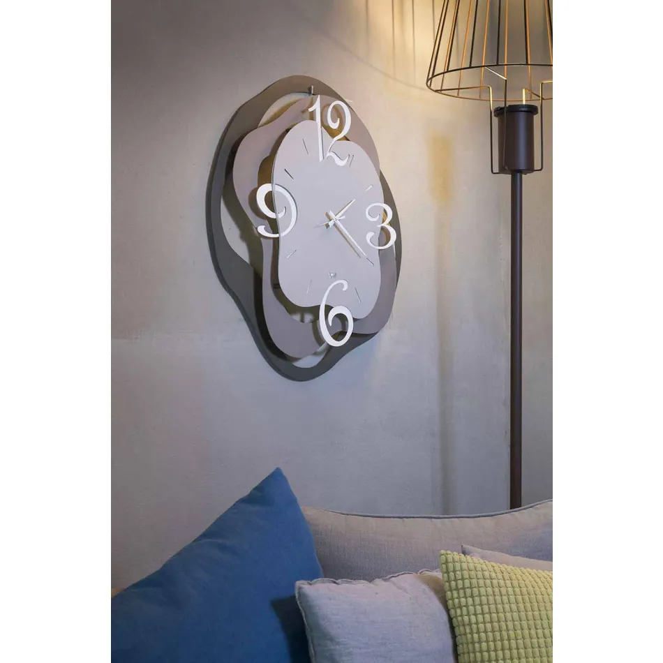 Reloj de pared de hierro de diseño moderno hecho en Italia - Gertrude viadurini