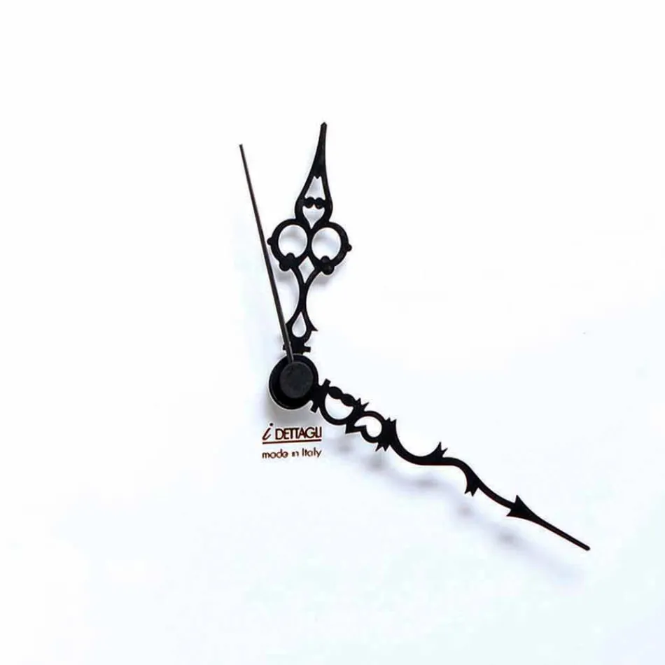 Reloj de pared cuadrado grande en madera blanca con flores - Florello viadurini